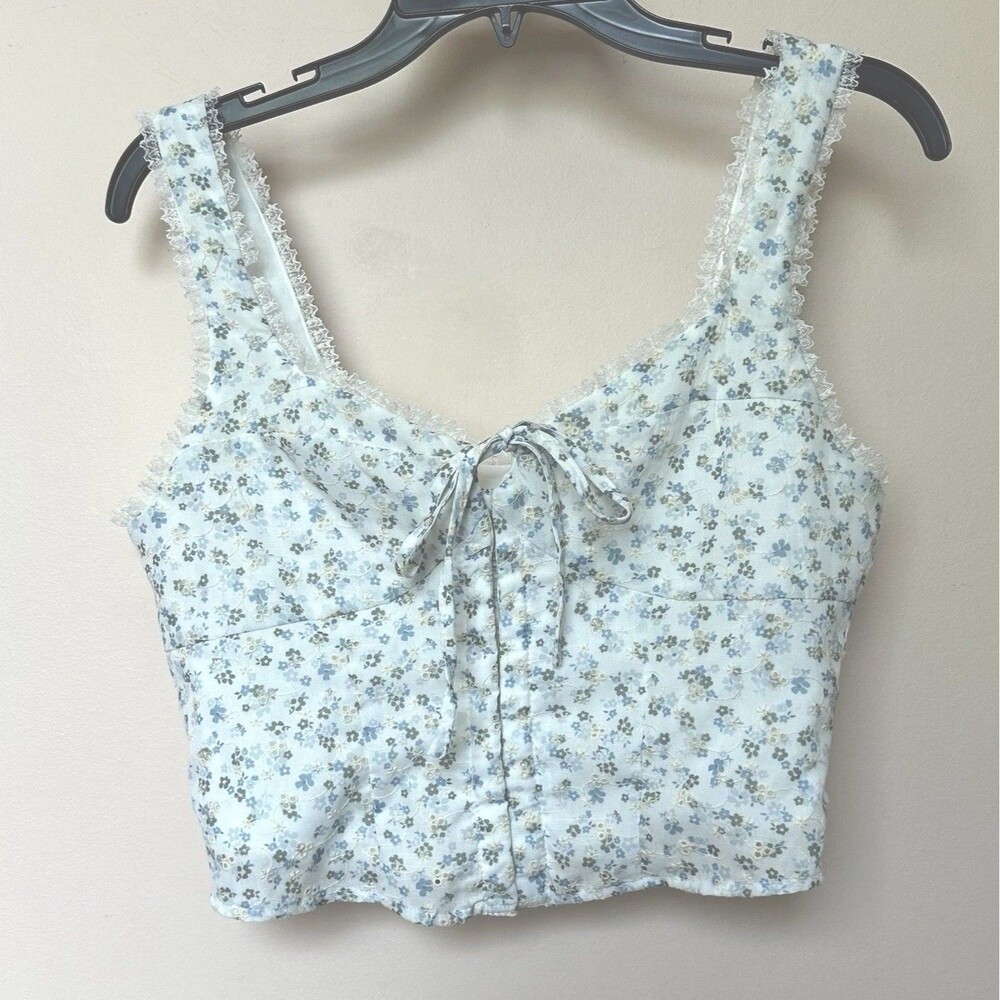 Altar'd State Crop Top Women’s Sm Floral Coquette Cottage Shabby Chic Boho